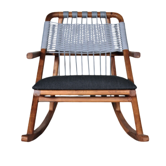 Modern Teak Wood And Rope Rocking Chair Buyamia