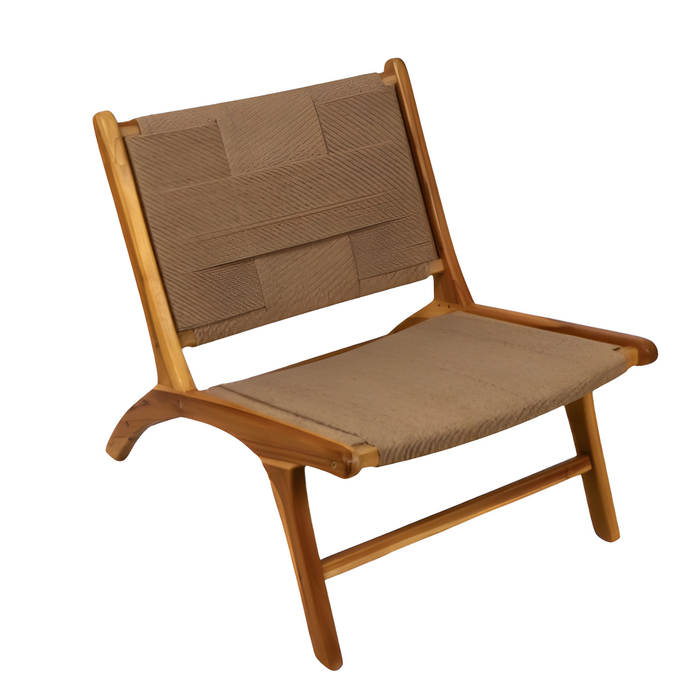 Teak Wood Armchair With Classic Loom Seat Timeless And Dur Buyamia